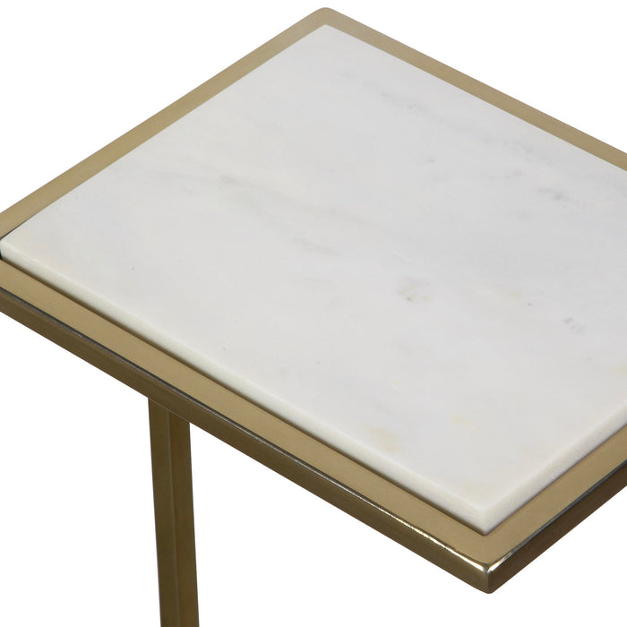 Elevate - Marble Drink Table - White