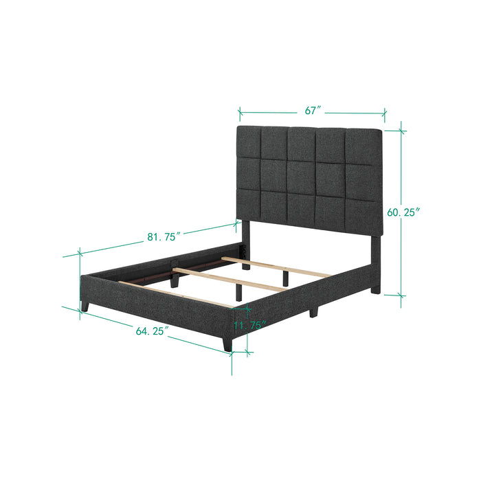 Bridger - Upholstered Squares Panel Bed