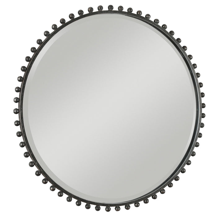 Taza - Round Iron Mirror - Dark Gray