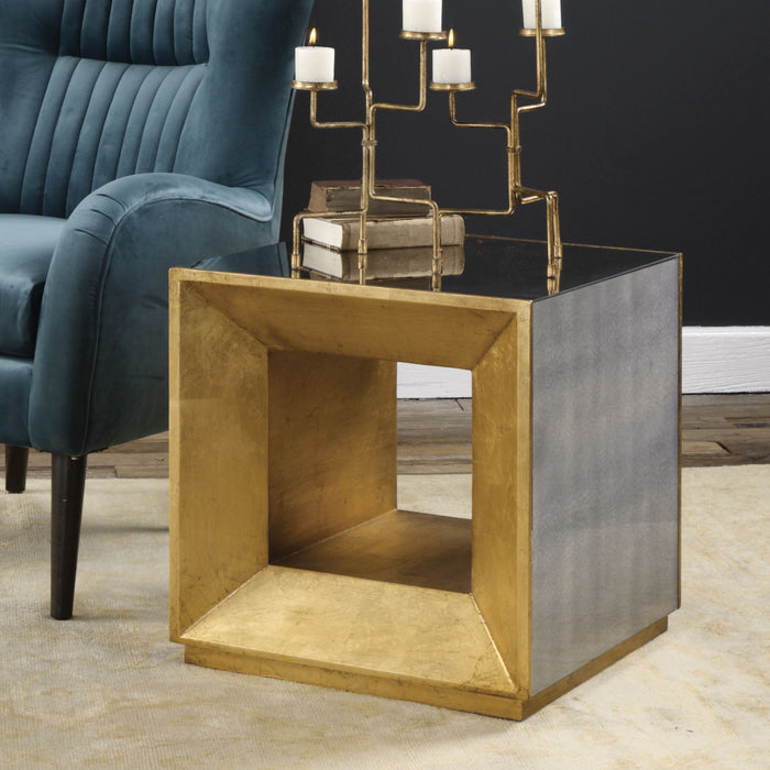 Flair - Cube Table - Gold