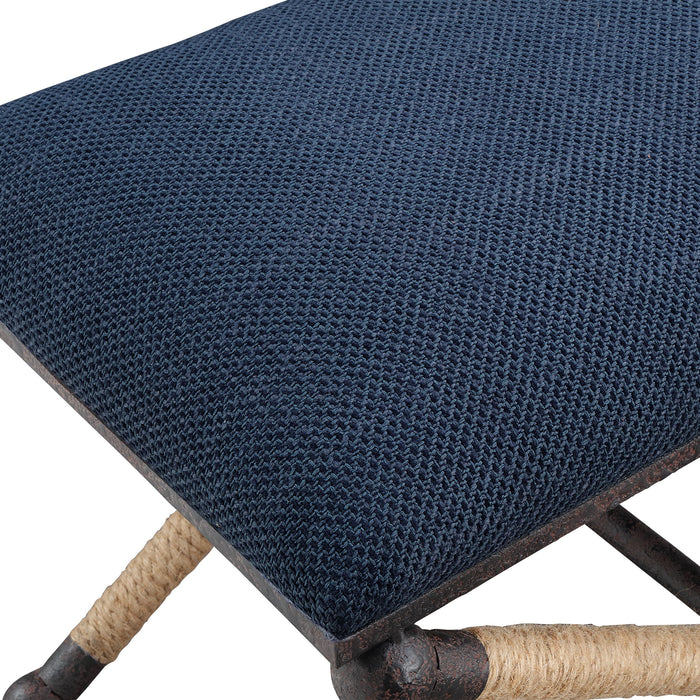 Firth - Small Fabric Bench - Navy