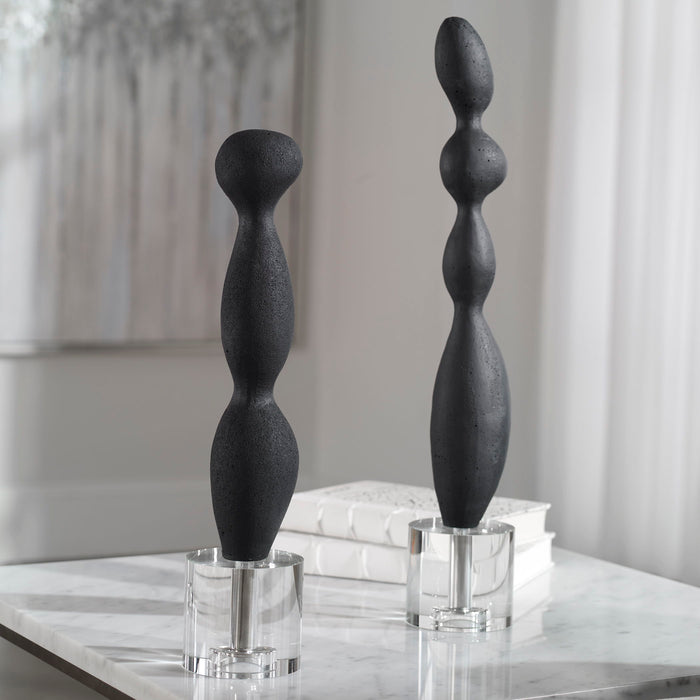 Koa - Marble Sculptures (Set of 2) - Black