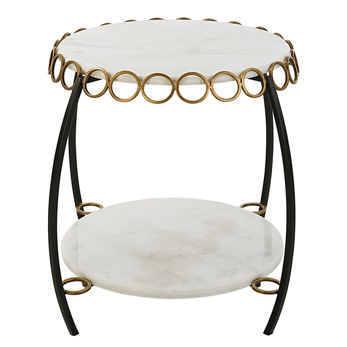 Chainlink - Marble Side Table - White