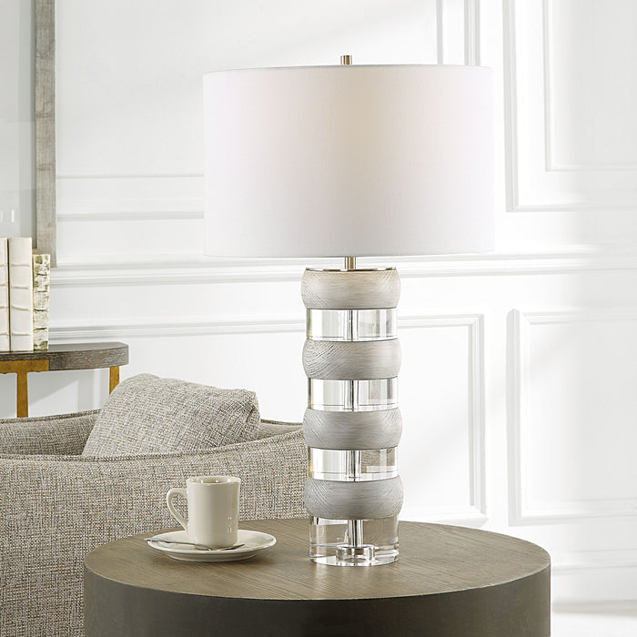 Band Together - Crystal & Wood Table Lamp