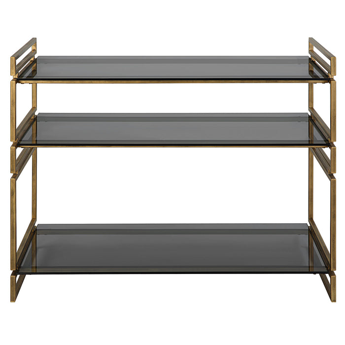 Stacked Up - Glass Console Table - Gray