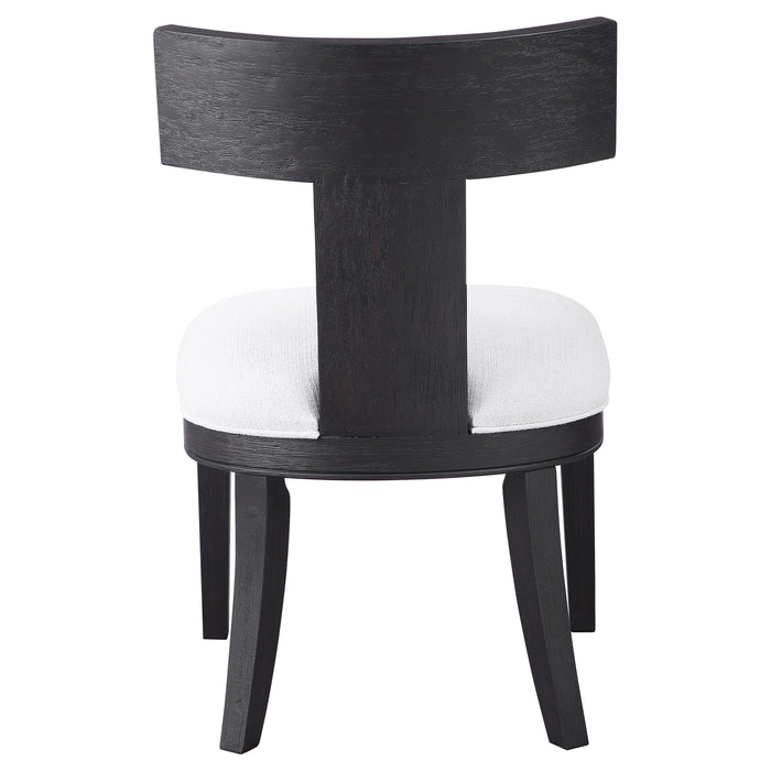 Idris - Armless Chair - White & Black