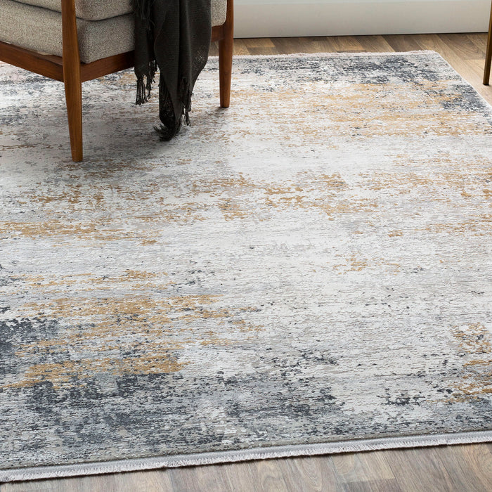 Ulen - Abstract 7.5 X 11 Rug - Pearl Silver
