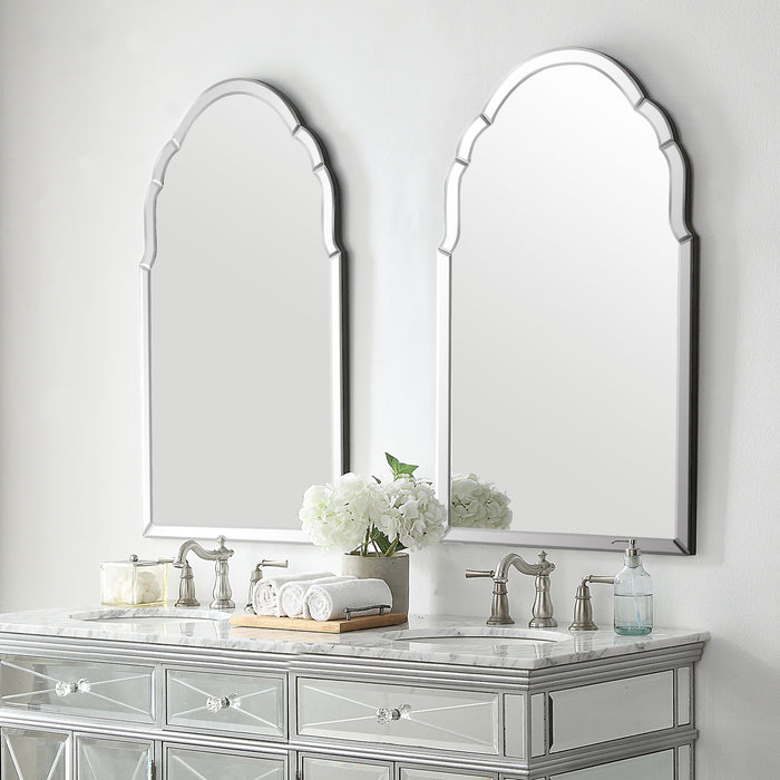 Brayden - Frameless Arched Mirror - Pearl Silver