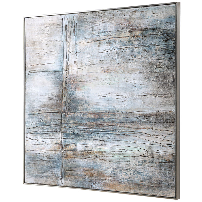 Open - Hand Painted Canvas - Blue