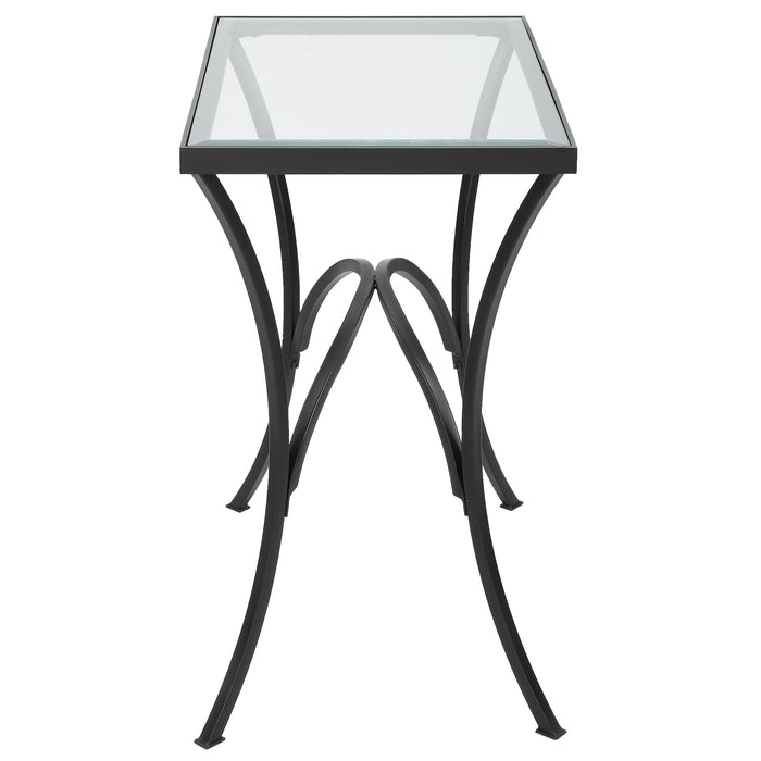 Alayna - Metal & Glass End Table - Black