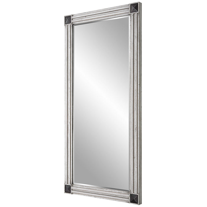 Manor - Distressed Oversized Mirror - Pearl Silver