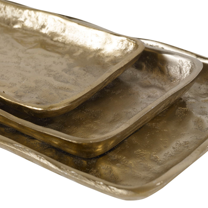 Artisan - Trays (Set of 3) - Antique Gold