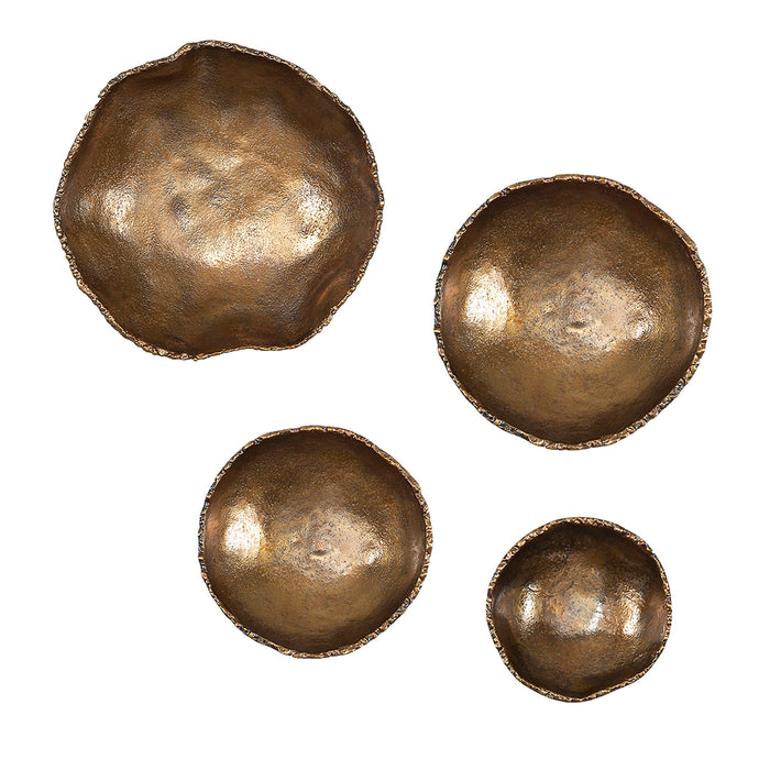 Lucky - Coins Wall Bowls (Set of 4) - Brass