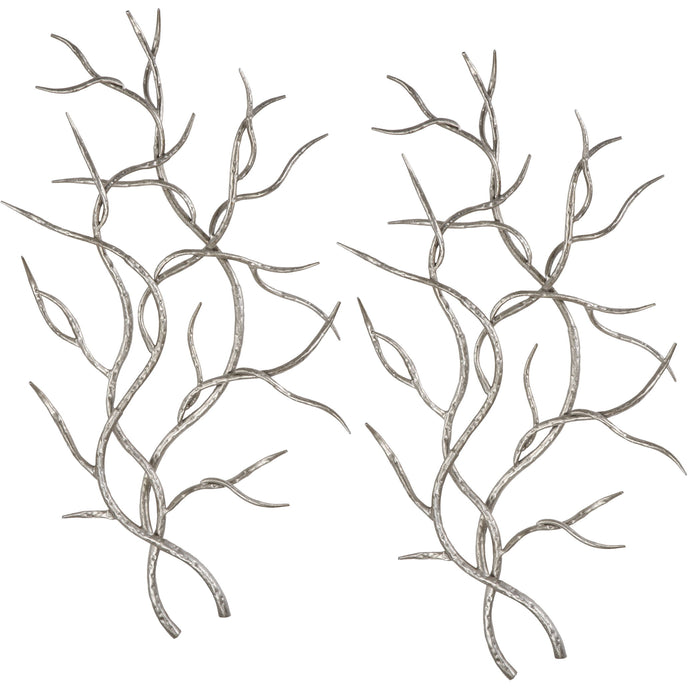 Silver Branches - Wall Art (Set of 2) - Pearl Silver