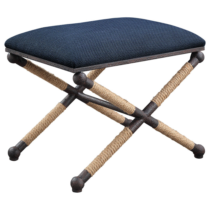 Firth - Small Fabric Bench - Navy