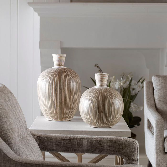 Islander - Washed Vases (Set of 2) - White