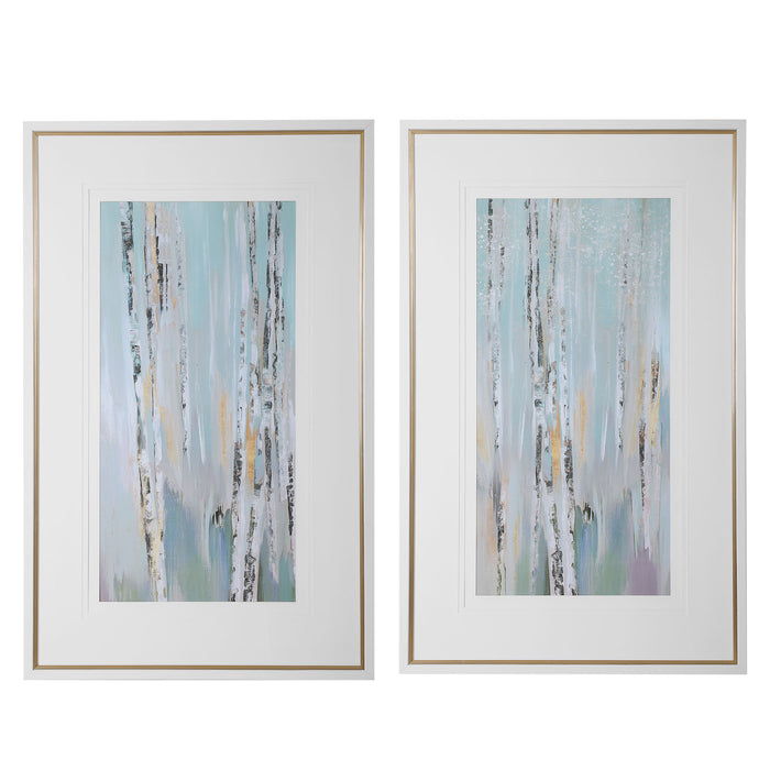 Pandora's Forest - Abstract Art (Set of 2) - White