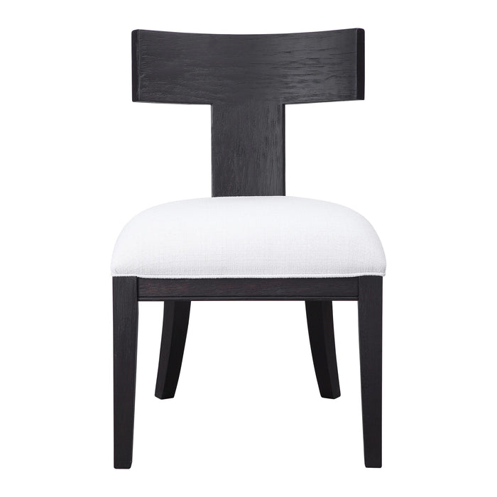 Idris - Armless Chair - White & Black