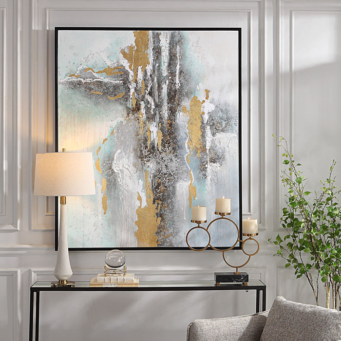 Mountain Mist - Hand Painted Canvas - Gray