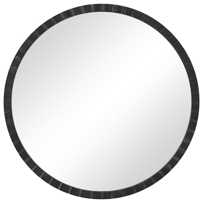 Dandridge - Round Industrial Mirror - Black