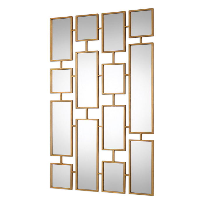Kennon - Forged Rectangles Mirror - Gold