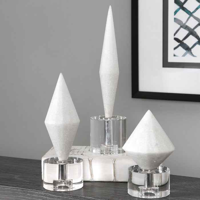 Alize - Stone Sculptures (Set of 3) - White