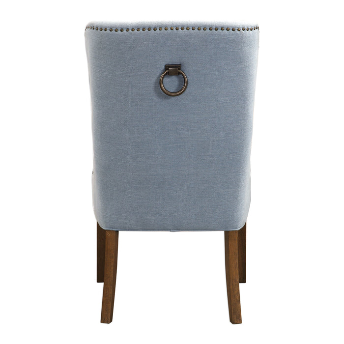 Rioni - Tufted Wing Chair - Blue