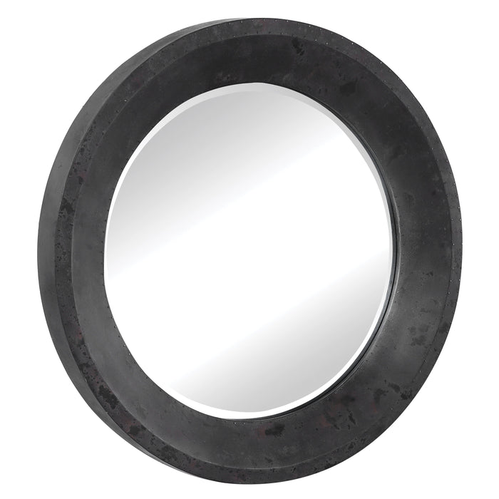 Frazier - Round Industrial Mirror - Black