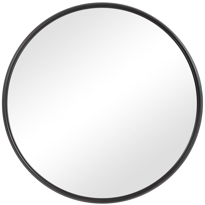 Belham - Round Iron Mirror - Black