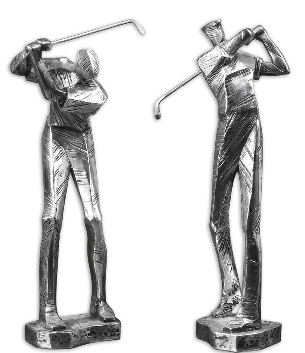Practice Shot - Metallic Statues (Set of 2) - Pearl Silver