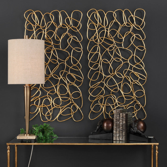 In The Loop - Wall Art (Set of 2) - Gold
