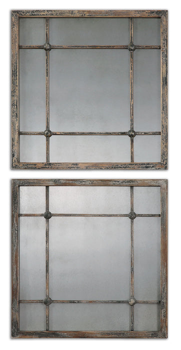 Saragano - Square Mirrors (Set of 2) - Light Brown