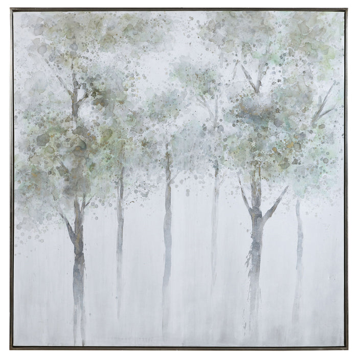 Calm Forest - Landscape Art - Pearl Silver