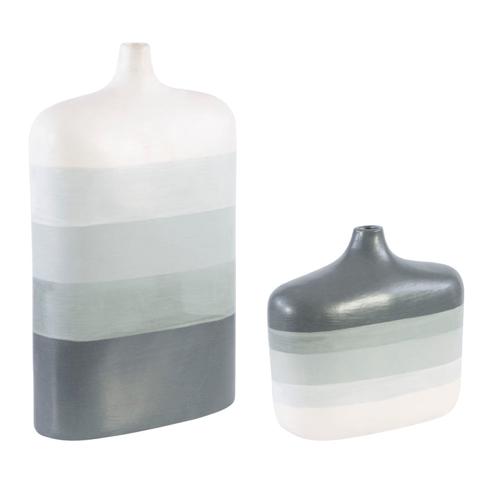 Guevara - Striped Vases (Set of 2) - Gray