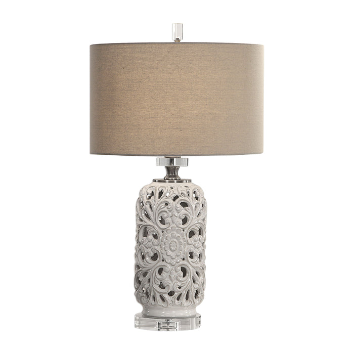 Dahlina - Ceramic Table Lamp - White