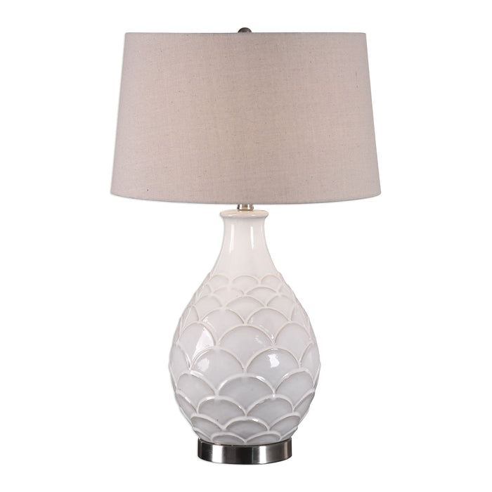 Camellia - Glossed Table Lamp - White