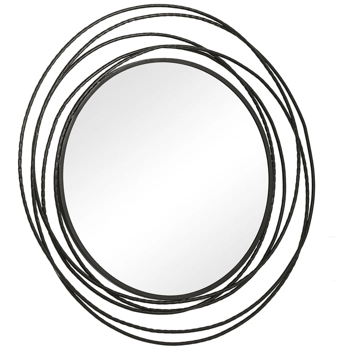 Whirlwind - Round Mirror - Black
