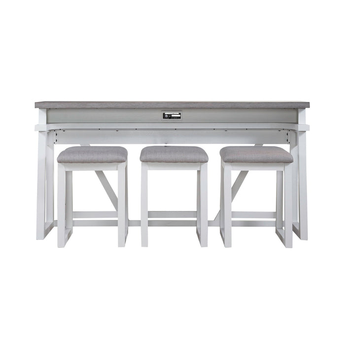 Palmetto Heights - 4 Piece Console Set (Console 3 Stools)