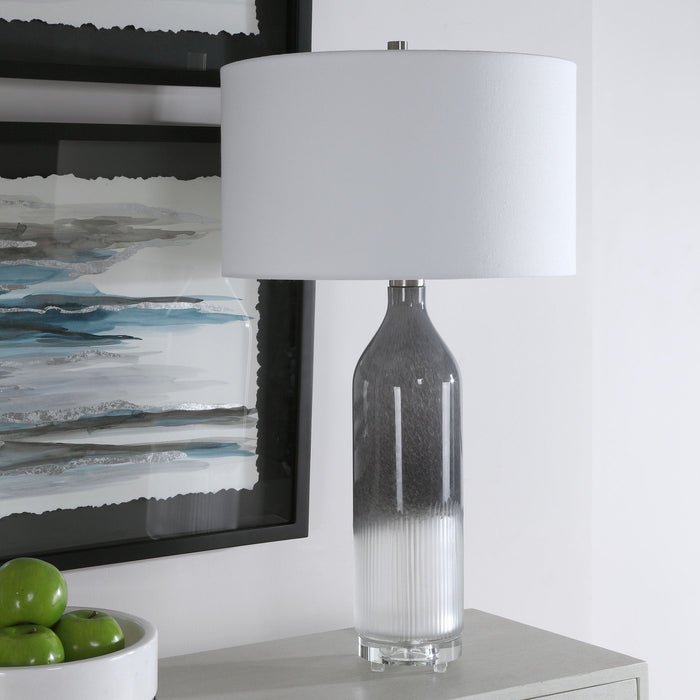 Natasha - Art Glass Table Lamp - Gray & White