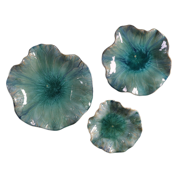 Abella - Ceramic Flowers (Set of 3) - Blue