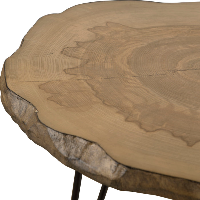 Runay - Wood Slab Side Table - Light Brown