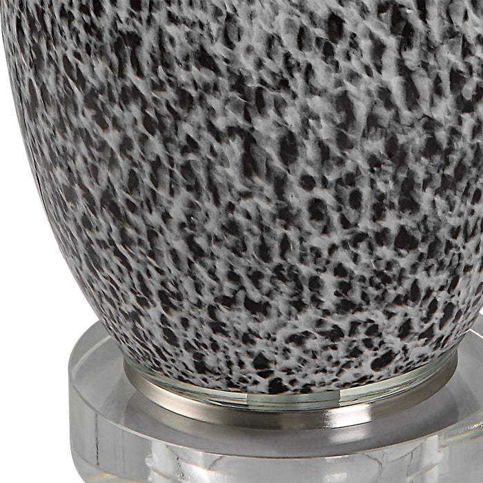 Velino - Curvy Glass Table Lamp - Dark Gray
