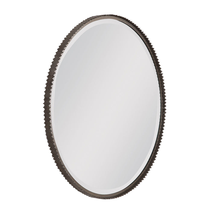 Ada - Round Steel Mirror - Dark Gray