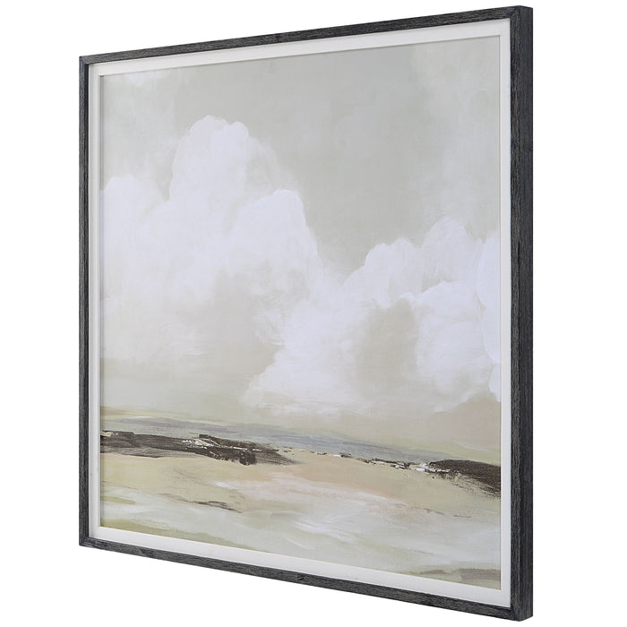 Soft Clouds - Framed Print - Pearl Silver