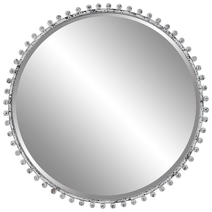 Taza - Round Mirror - Aged White