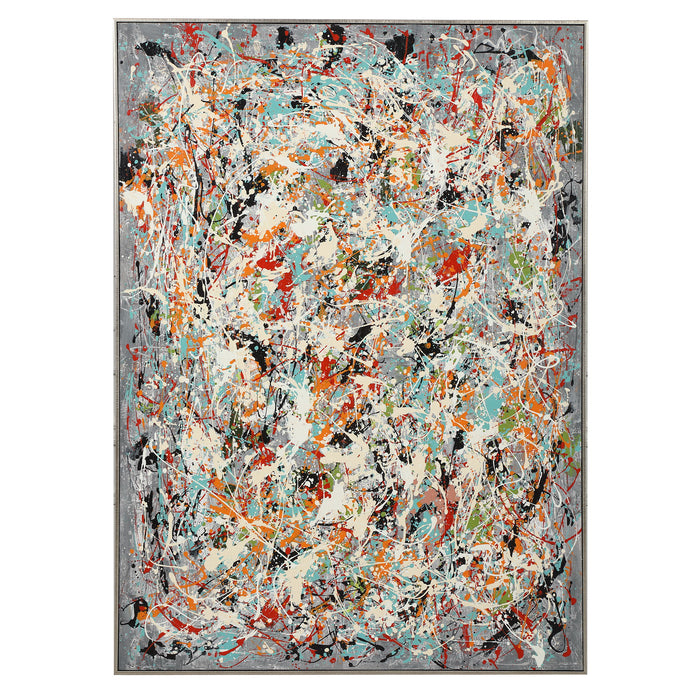Organized Chaos - Hand Painted Canvas - Pearl Silver