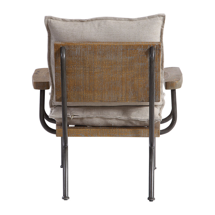 Declan - Industrial Accent Chair - Beige