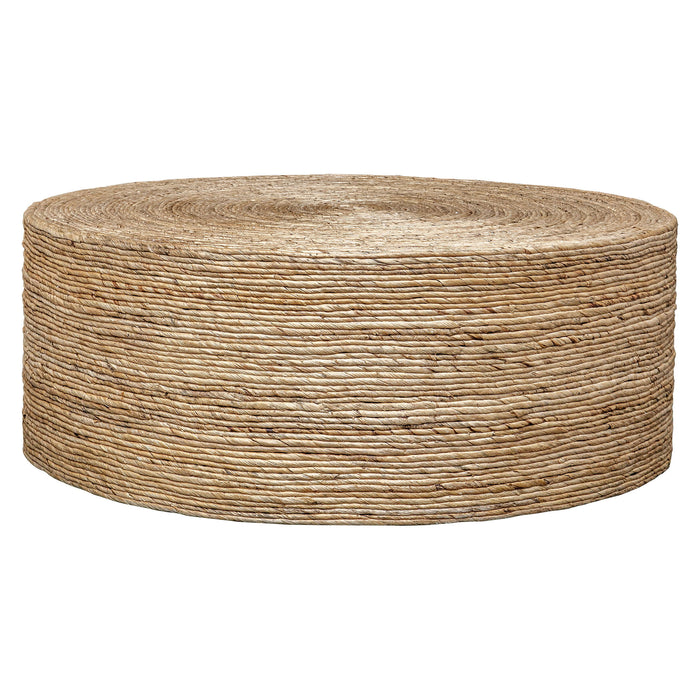 Rora - Woven Round Coffee Table - Light Brown