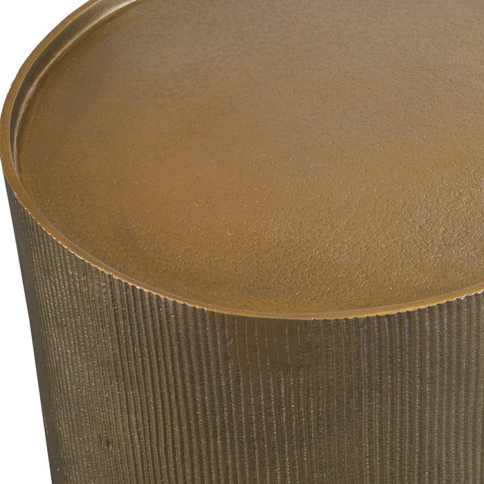 Adrina - Drum Accent Table - Gold