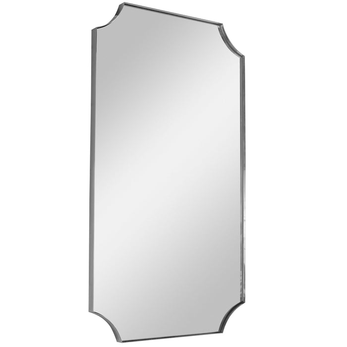 Lennox - Scalloped Corner Mirror - Nickel